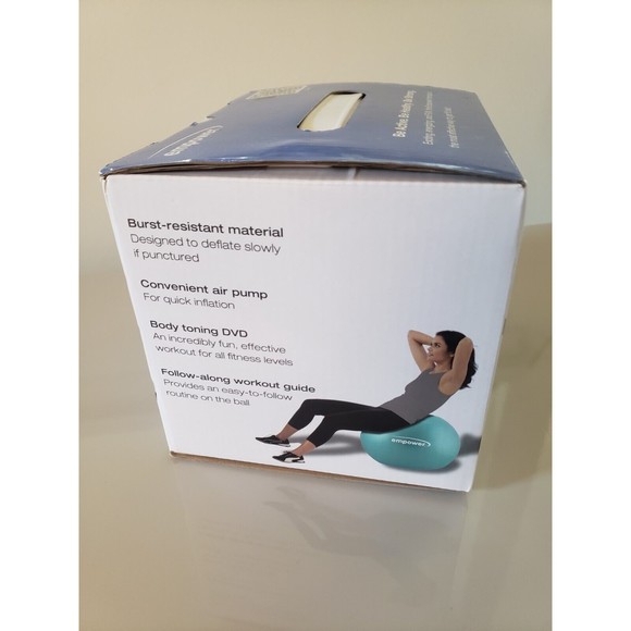 Empower Core Exercise Ball 55 cm BURST RESISTANT - with Pump and Exercise Guide - Picture 2 of 4